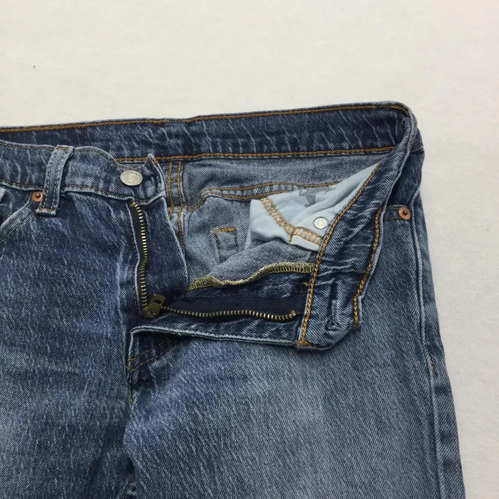 Levis 511 Jeans Mens 29x30 Blue Denim Slim Straight Leg Medium Wash Distressed